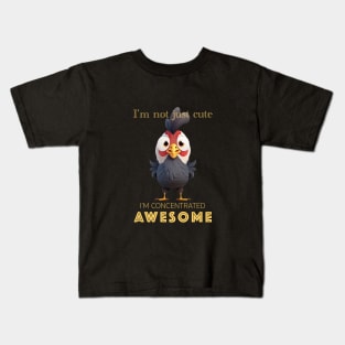 Rooster Concentrated Awesome Cute Adorable Funny Quote Kids T-Shirt